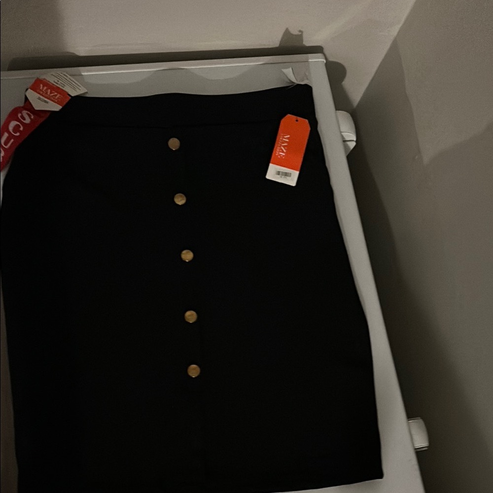 Modish Maze Black A-Line Skirt